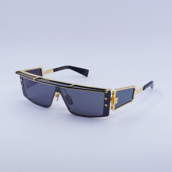 🕶️ New Balmain WONDER BOY III BPS-127A Sunglasses-Gold/Black Frame, Grey Lenses
